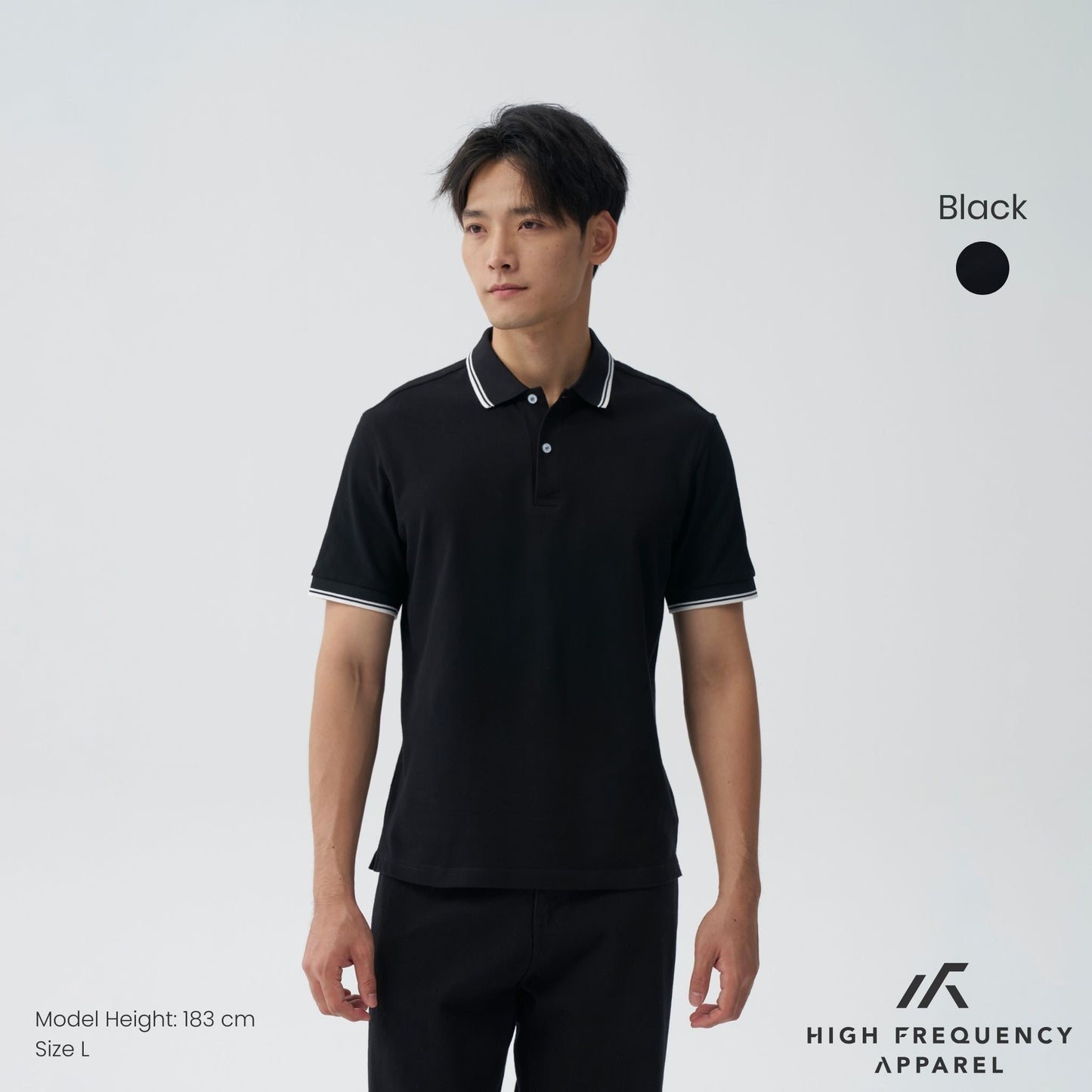 hfa men’s striped collar piqué polo – slim fit