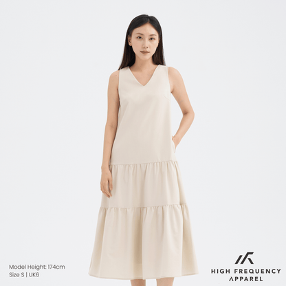 V-Neck Tiered Midaxi Dress