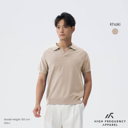 HFA Men's Buttonless Knitted Polo Shirt