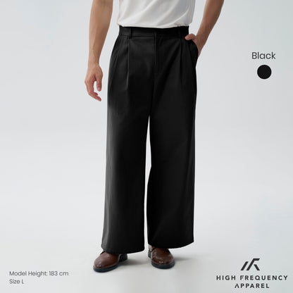 HFA Men's Double Pleated Wide Leg Chino Pants
