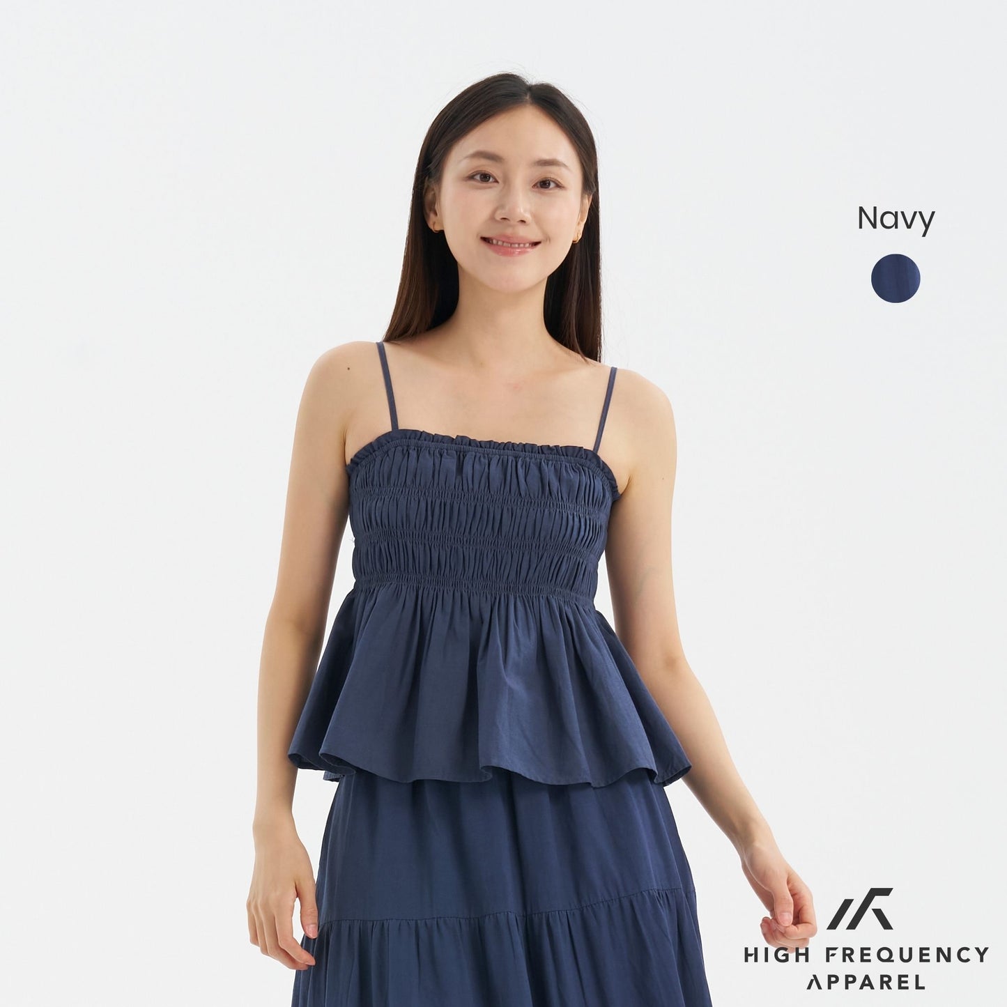 smocked 3-tiered spaghetti top