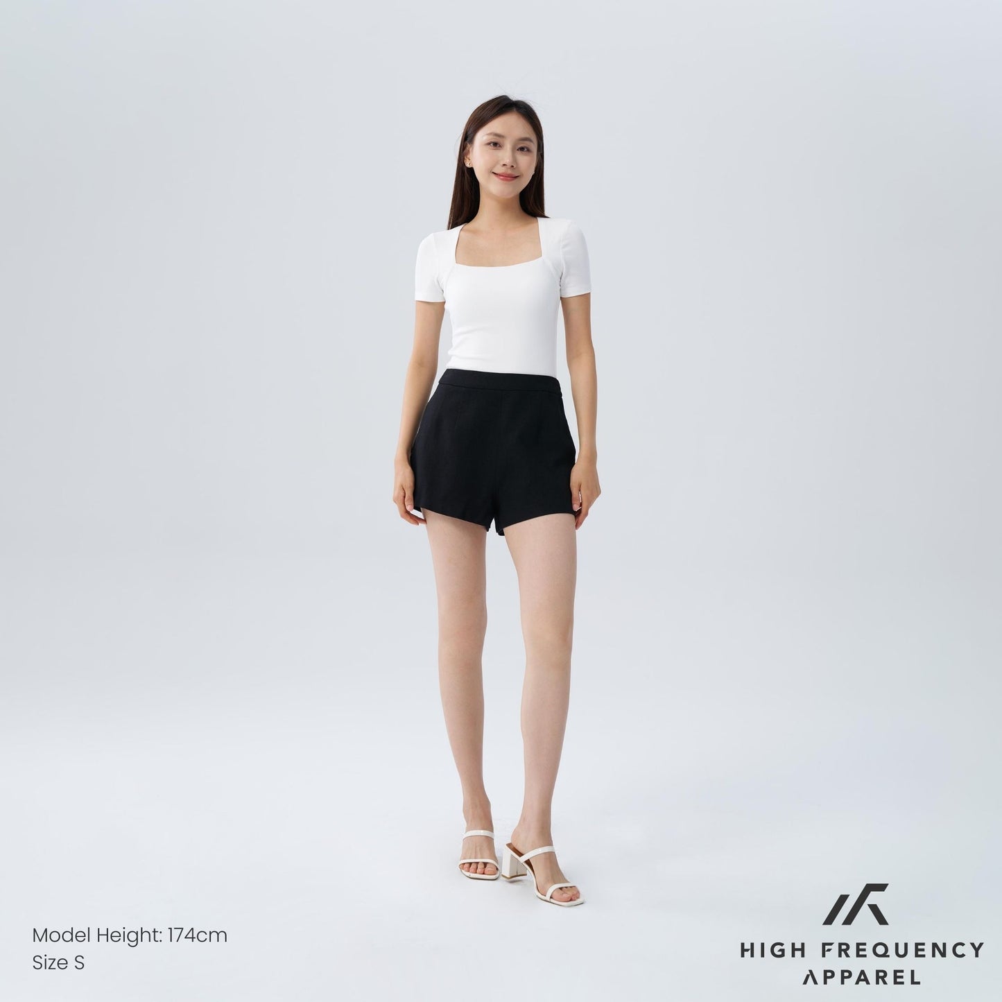 hfa women's linen high waisted shorts - back zipper