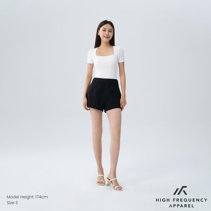 HFA Women's Linen High Waisted Shorts - Back Zipper