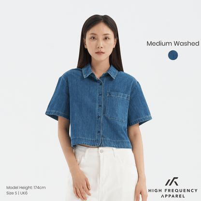 Women's Cropped Denim Shirt
