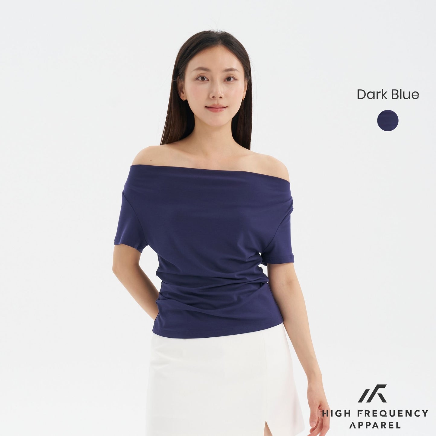 soft stretch four-way off shoulder top