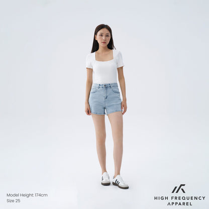 HFA Women's Mid-Waisted Stretch Denim Shorts