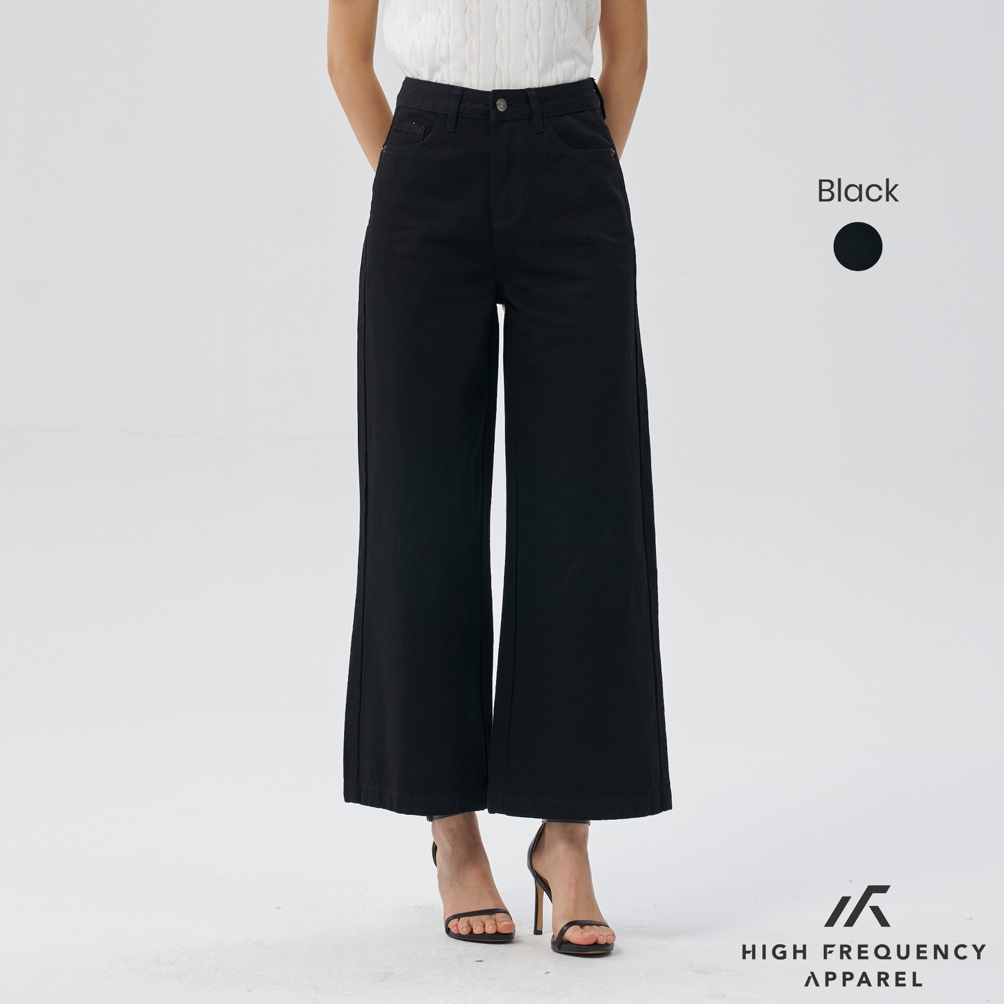ultra wide leg dark denim jeans
