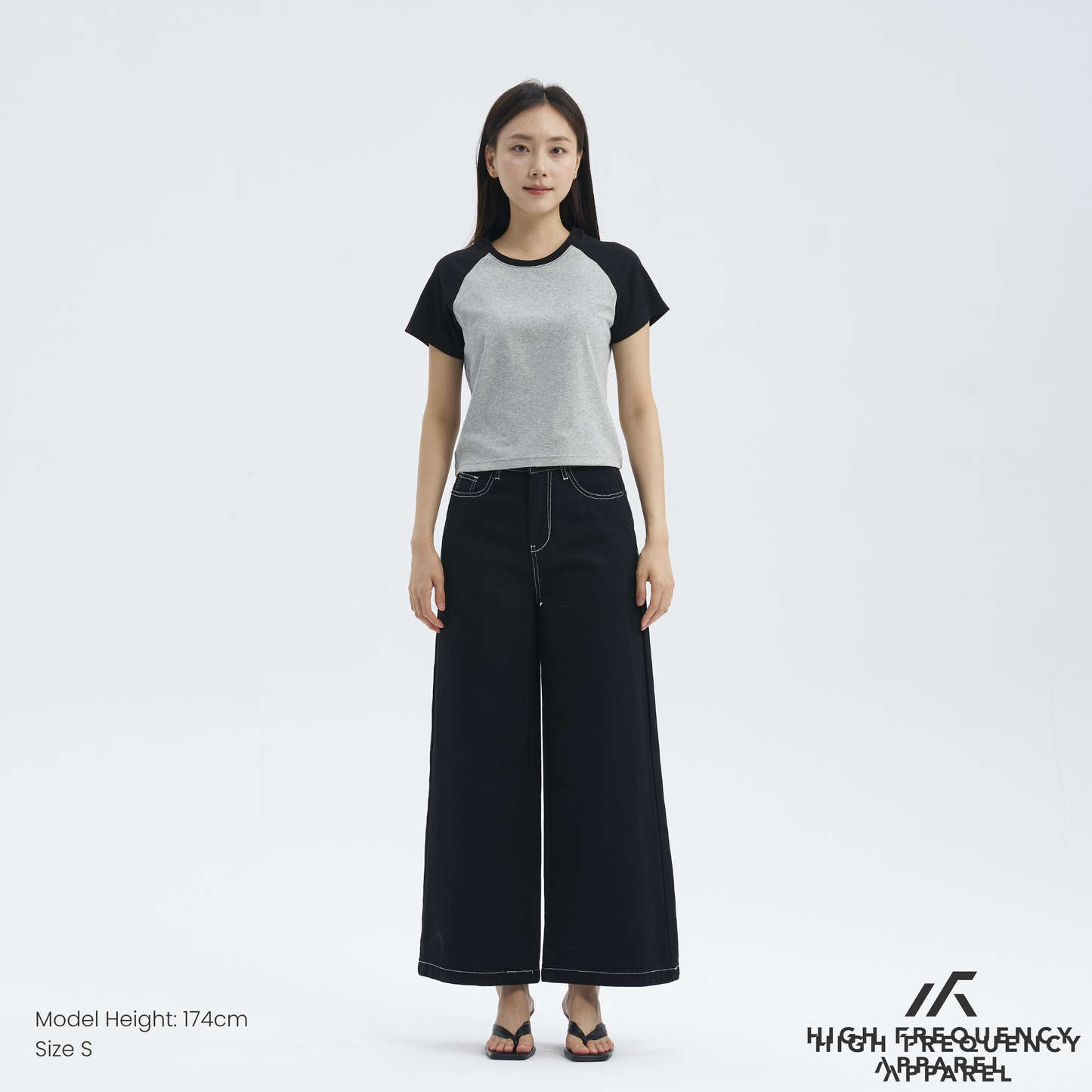 ultra wide leg dark denim jeans