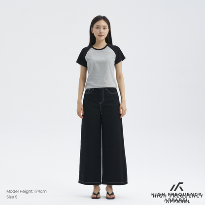 Ultra Wide Leg Dark Denim Jeans