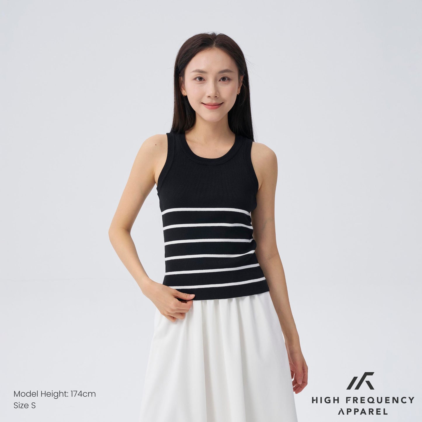 hfa women’s half striped knitted tank top