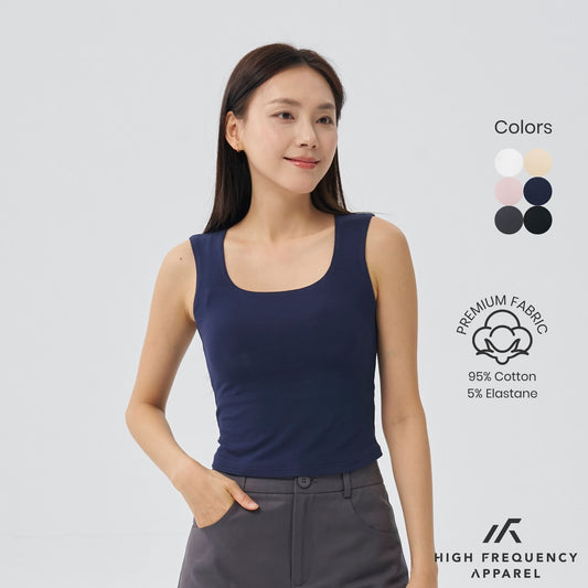 Soft Stretch Square Neck Sleeveless Padded Top