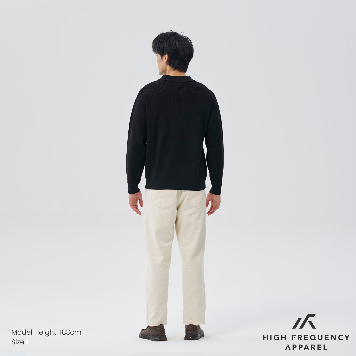 hfa men’s long sleeve knitted zip polo