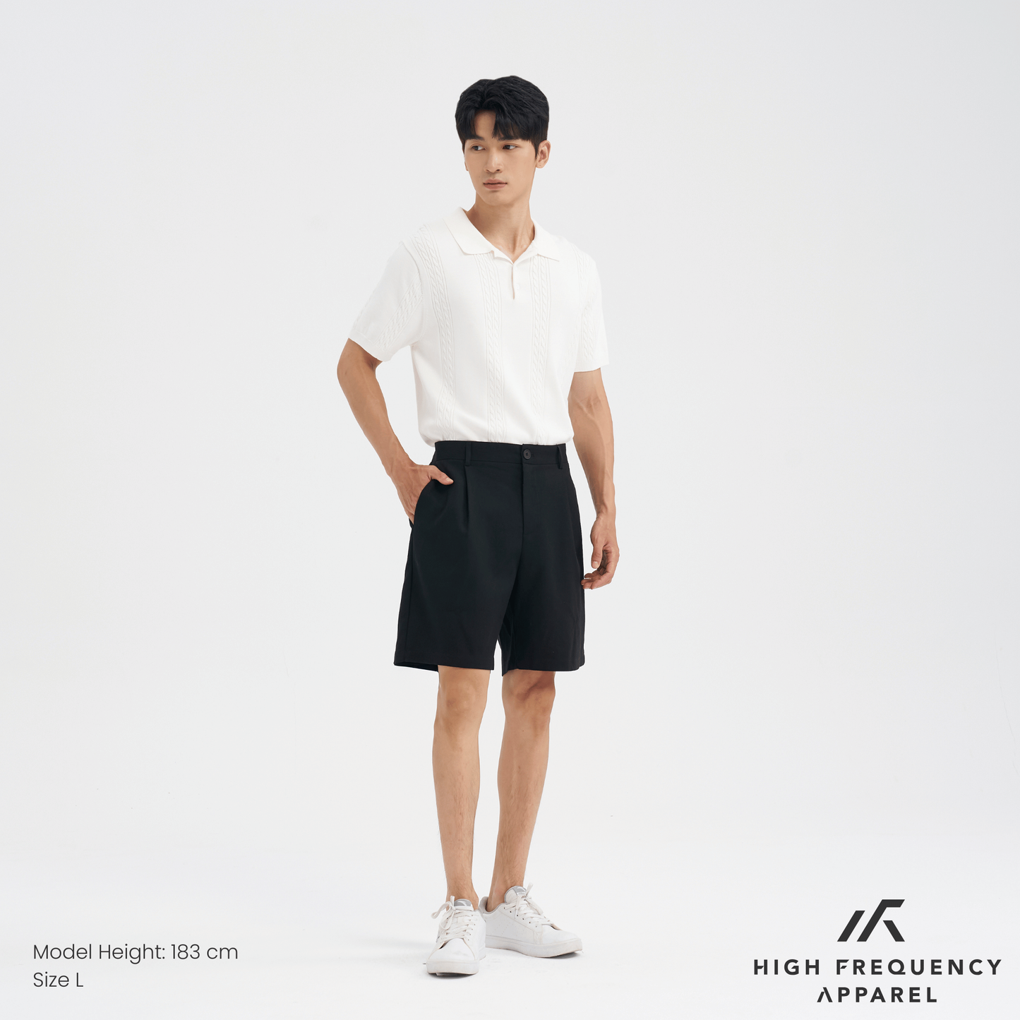 single pleated linen shorts