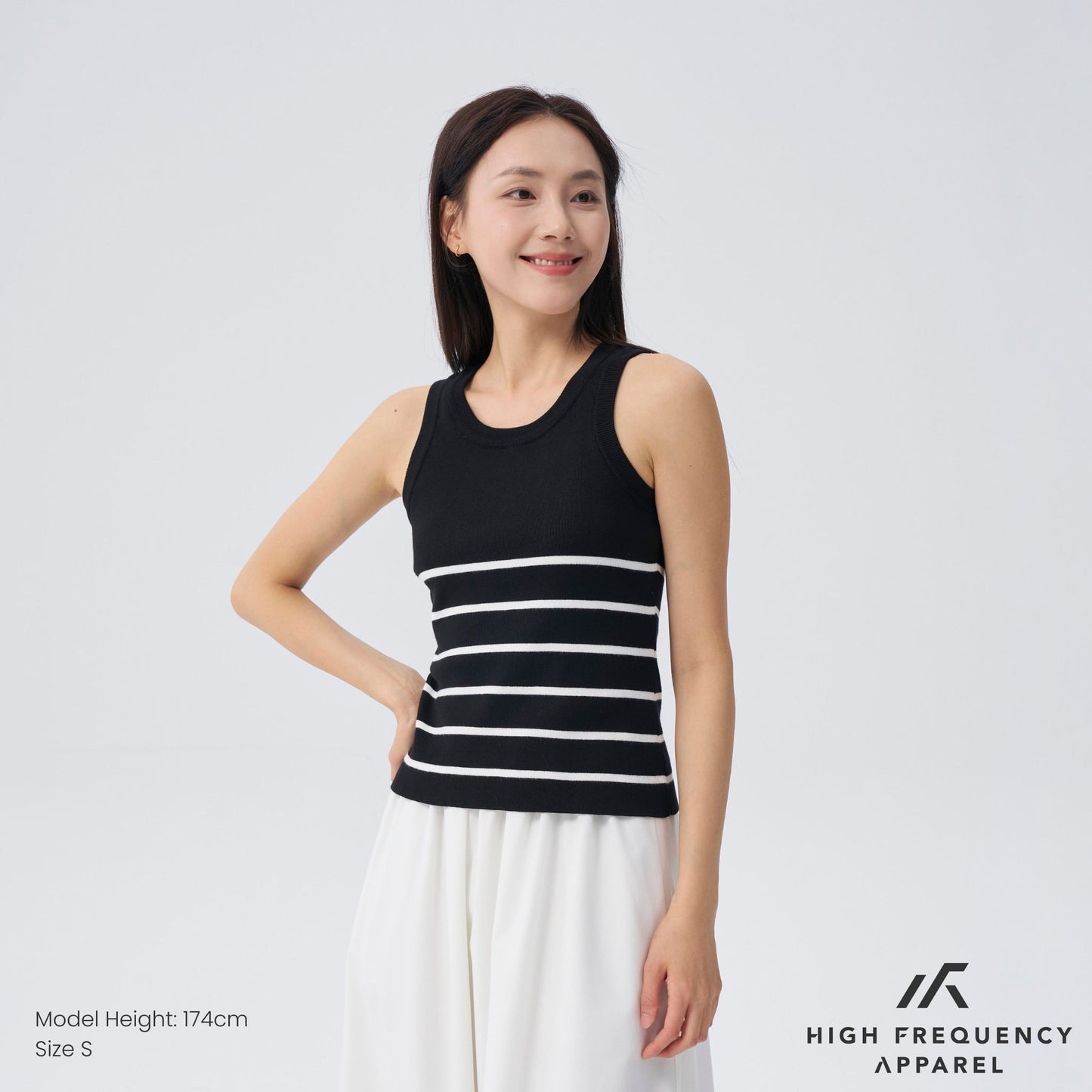 hfa women’s half striped knitted tank top