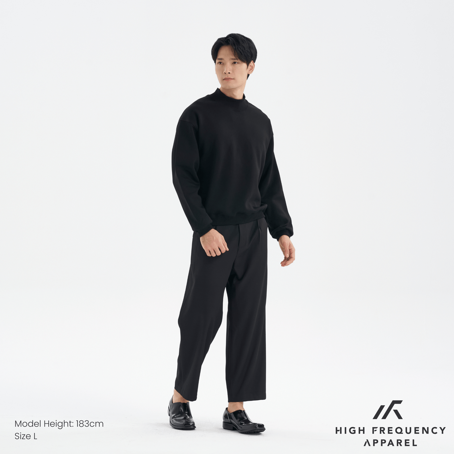 mock neck long sleeve sweatshirt
