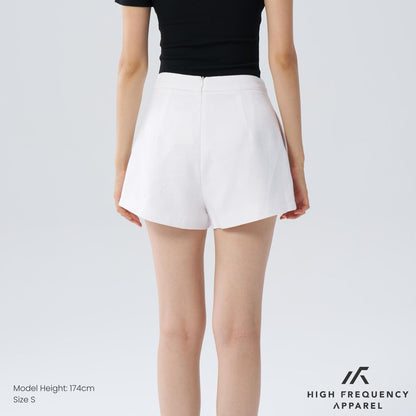 HFA Women's Linen High Waisted Shorts - Back Zipper