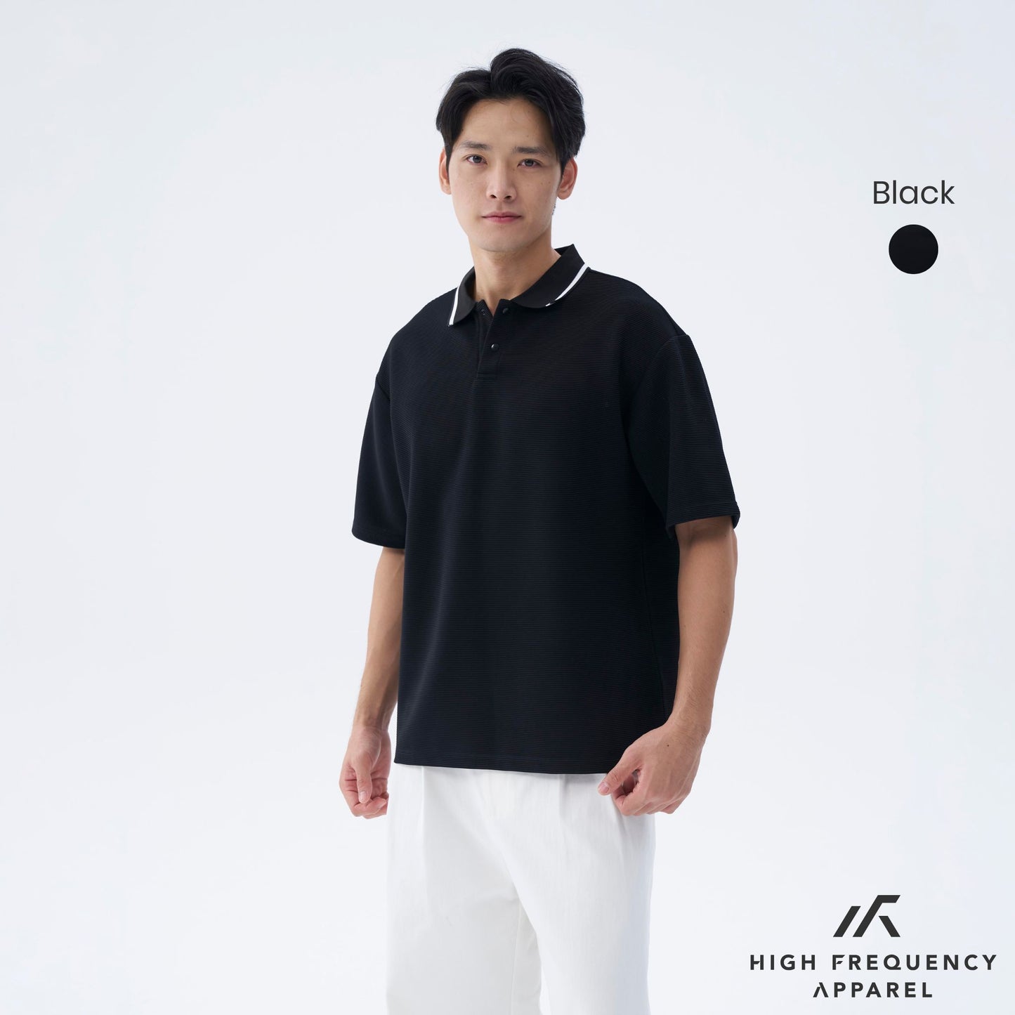 hfa men's oversized textured polo shirt