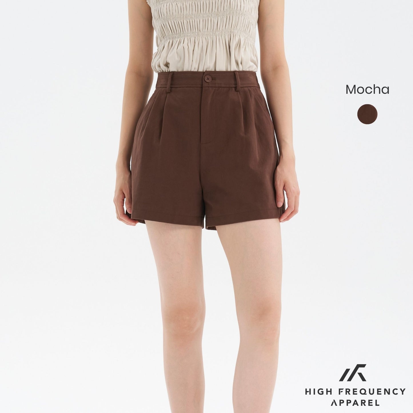 double pleated chino high-waisted shorts