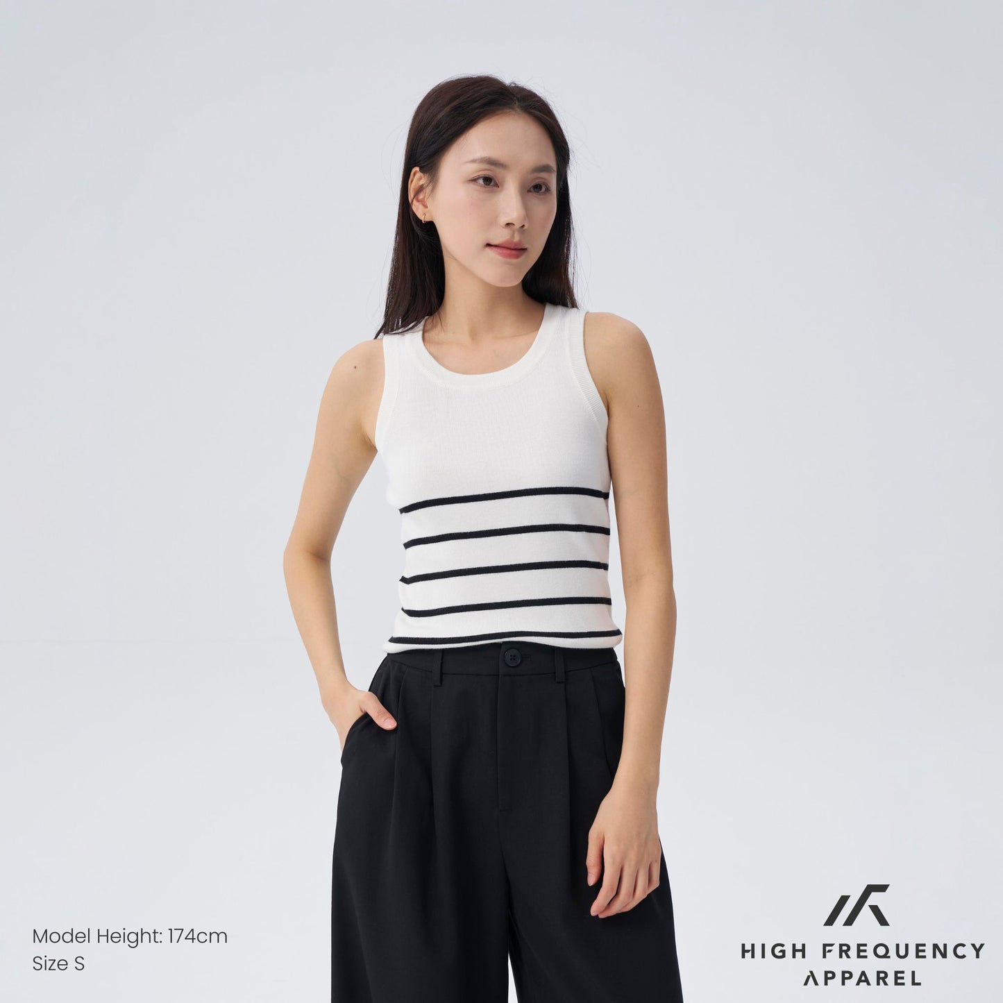 hfa women’s half striped knitted tank top