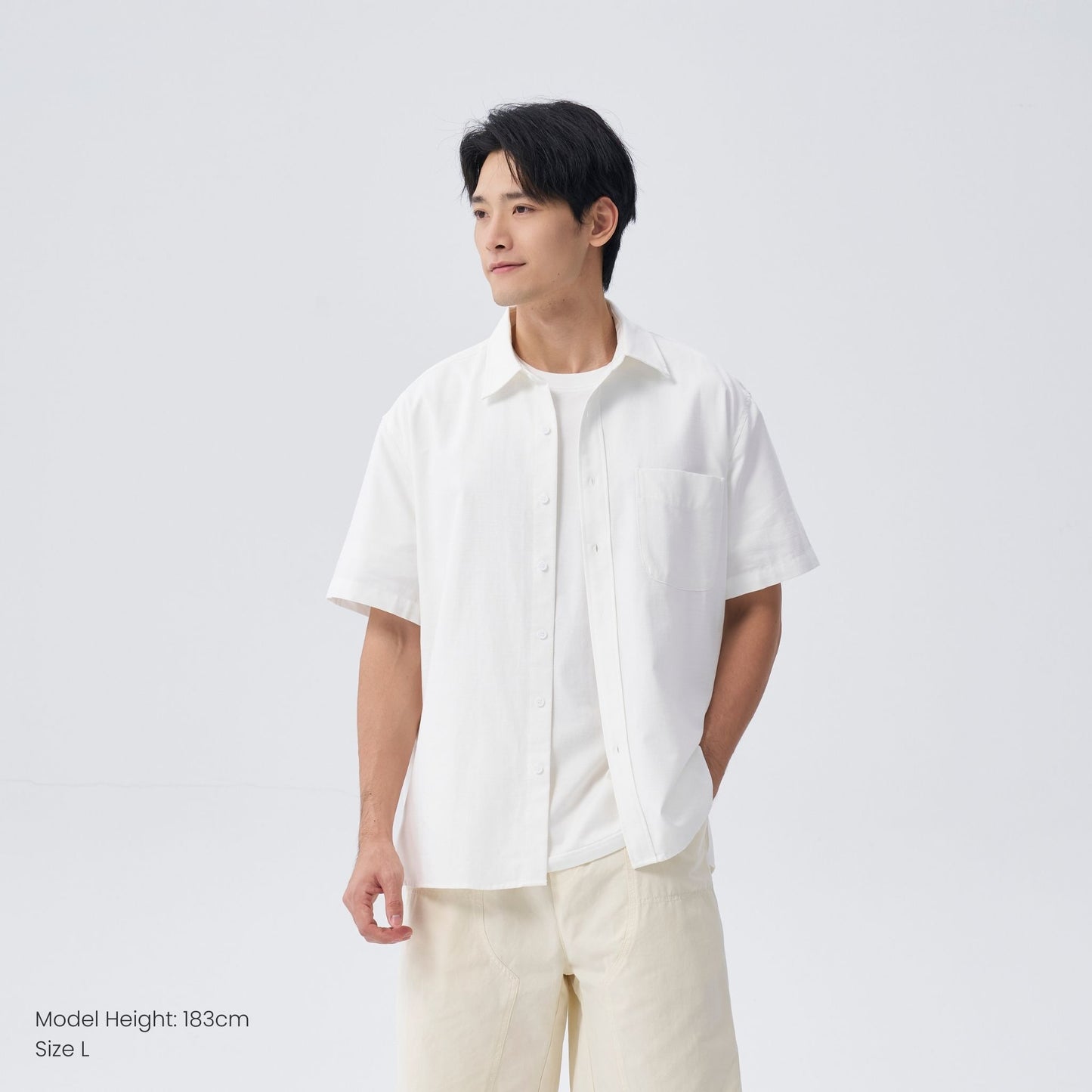 hfa men’s oversized short sleeve shirt with curved hem