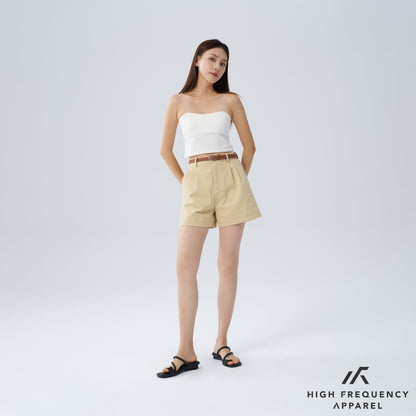 HFA Women's Double Pleated Chino High-Waisted Shorts