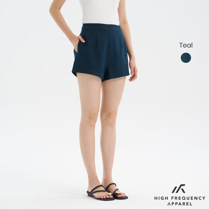 Linen High Waisted Back Zipper Shorts