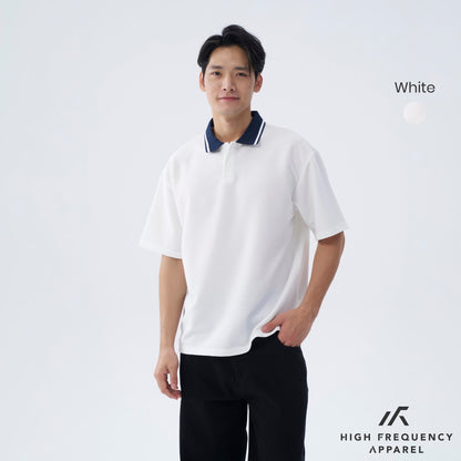 HFA Men's Oversized Textured Polo Shirt