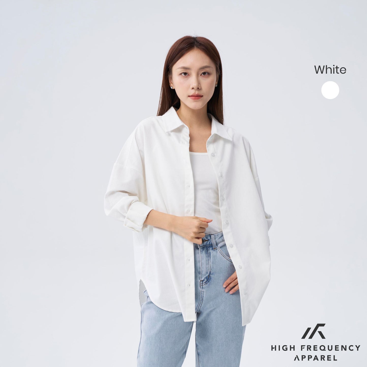 hfa unisex ultra curved hem long sleeve relaxed shirt