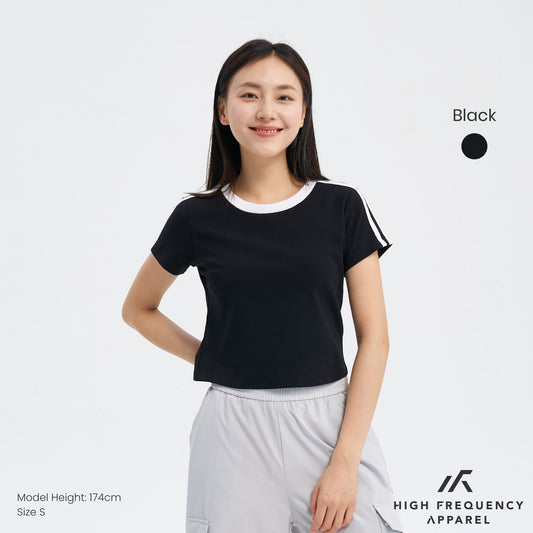 Striped Curved Hem Baby Tee