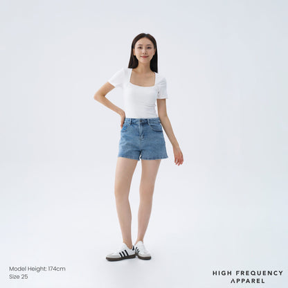 HFA Women's Mid-Waisted Stretch Denim Shorts