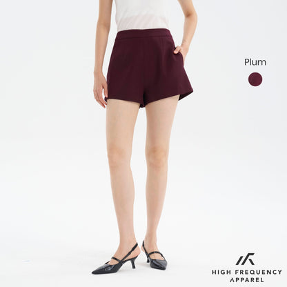 Linen High Waisted Back Zipper Shorts