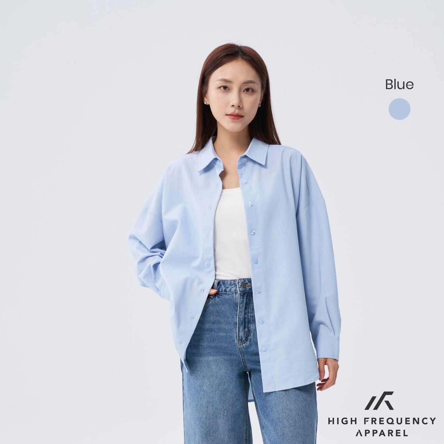 hfa unisex ultra curved hem long sleeve relaxed shirt