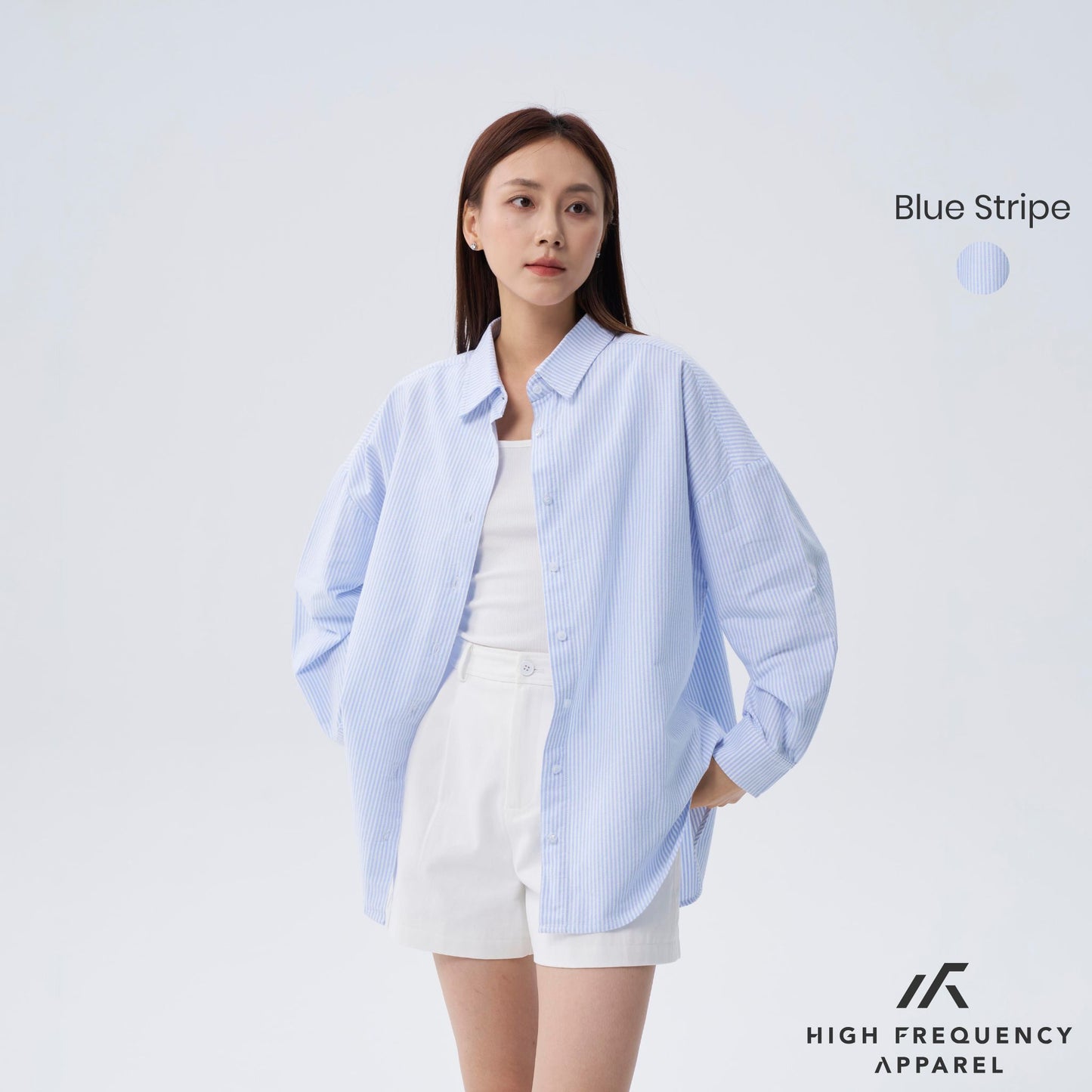 [pre-launch] hfa unisex striped ultra curved hem long sleeve relaxed shirt