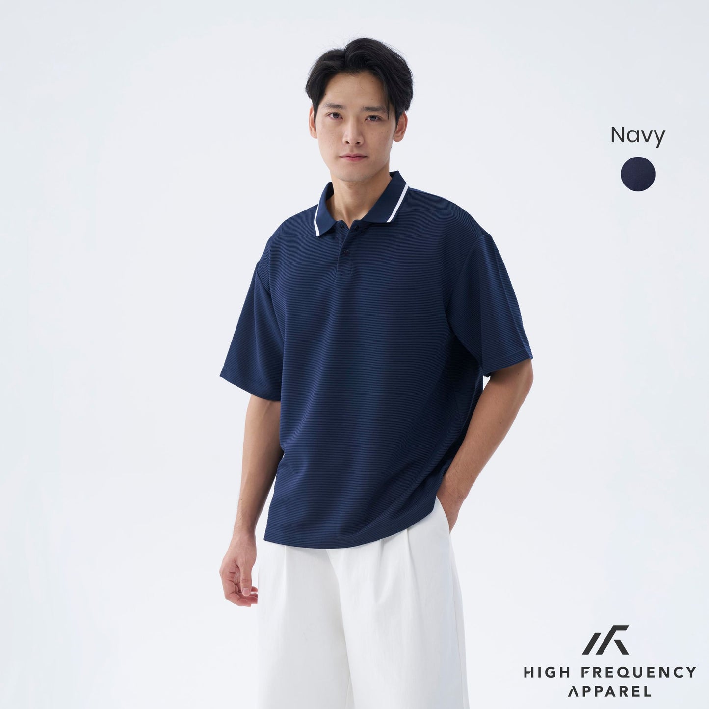 hfa men's oversized textured polo shirt