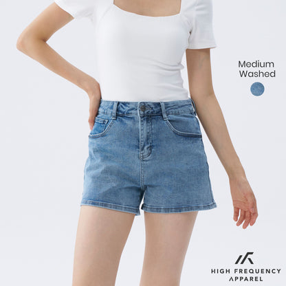 HFA Women's Mid-Waisted Stretch Denim Shorts