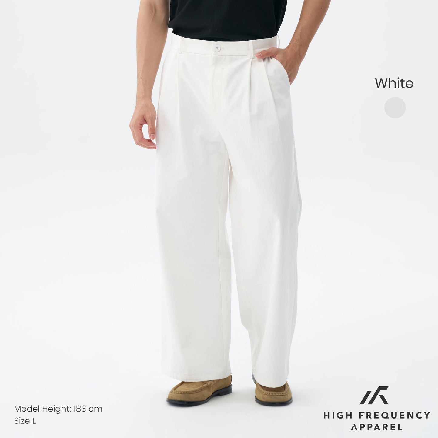 hfa men's double pleated wide leg chino pants