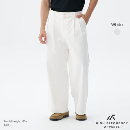 HFA Men's Double Pleated Wide Leg Chino Pants
