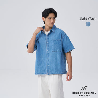 HFA Men’s Oversized Short Sleeve Denim Shirt