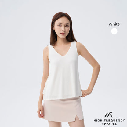HFA Women's Chiffon Sleeveless V-Neck Top