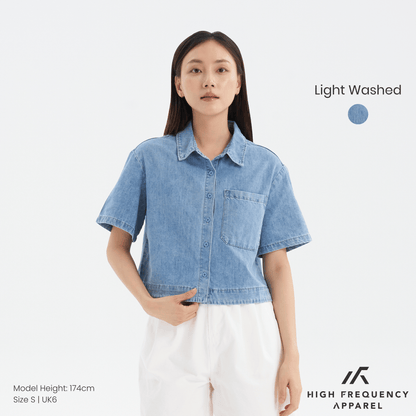 Women's Cropped Denim Shirt