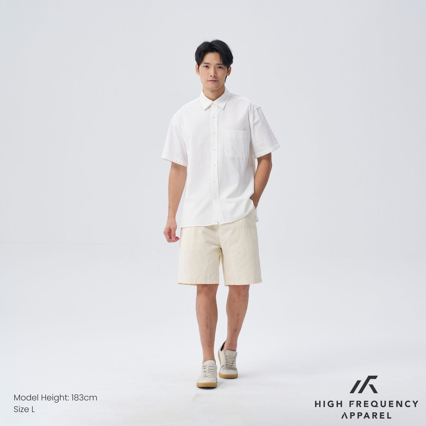 hfa men’s oversized short sleeve shirt with curved hem