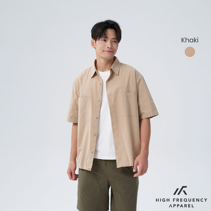 HFA Men's Oversized Short Sleeve Shirt with Spring Clasp