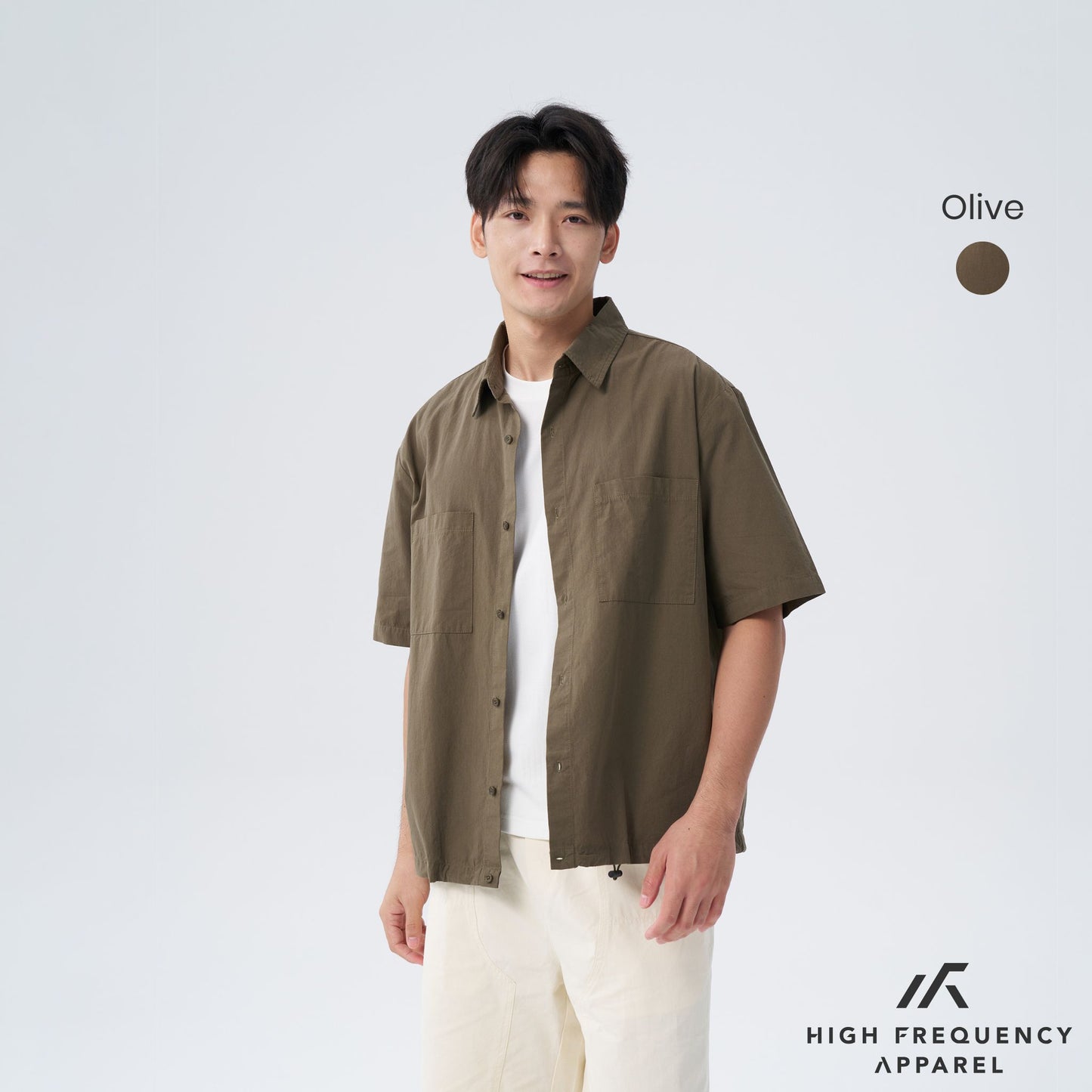 hfa men's oversized short sleeve shirt with spring clasp