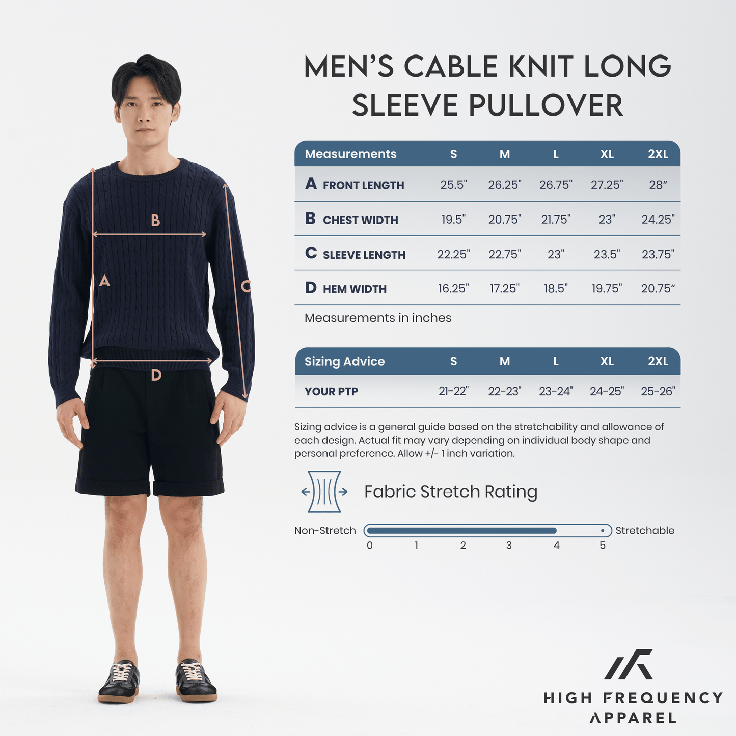 men’s cable knit long sleeve pullover