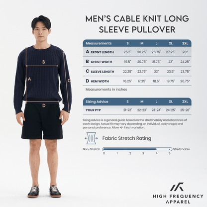 Men’s Cable Knit Long Sleeve Pullover