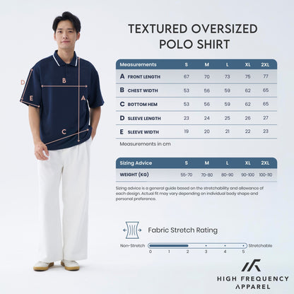 HFA Men's Oversized Textured Polo Shirt