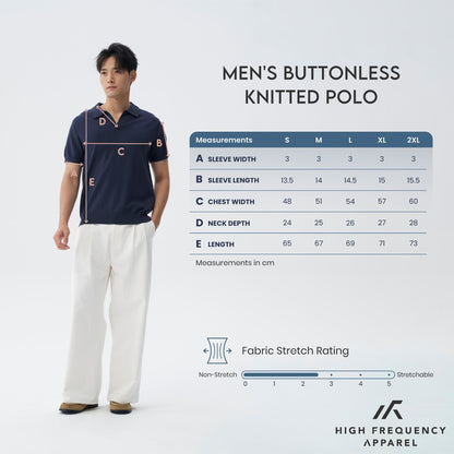 HFA Men's Buttonless Knitted Polo Shirt