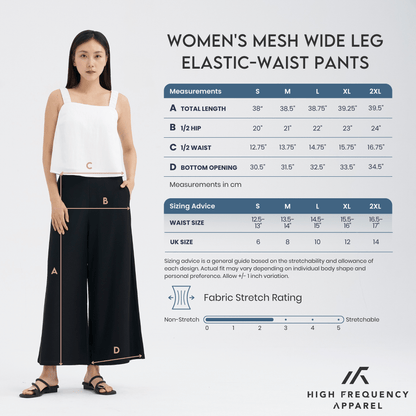 Mesh Wide Leg Elastic-Waist Pants
