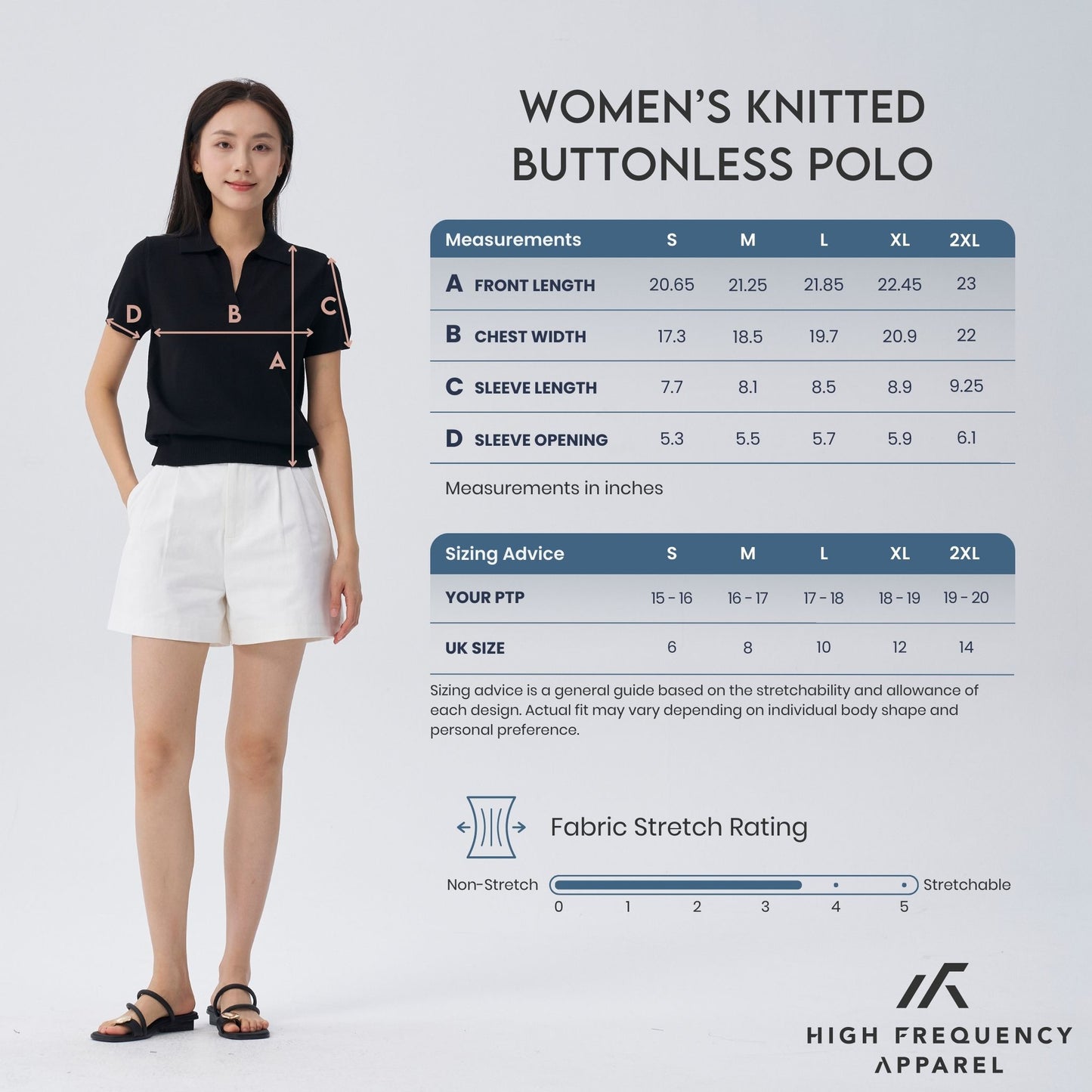 hfa women’s knitted buttonless polo