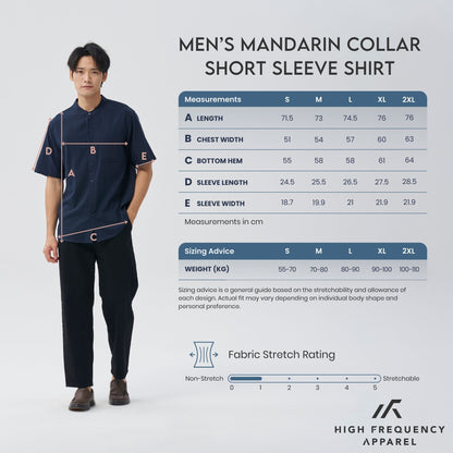 HFA Men’s Mandarin Collar Short Sleeve Shirt